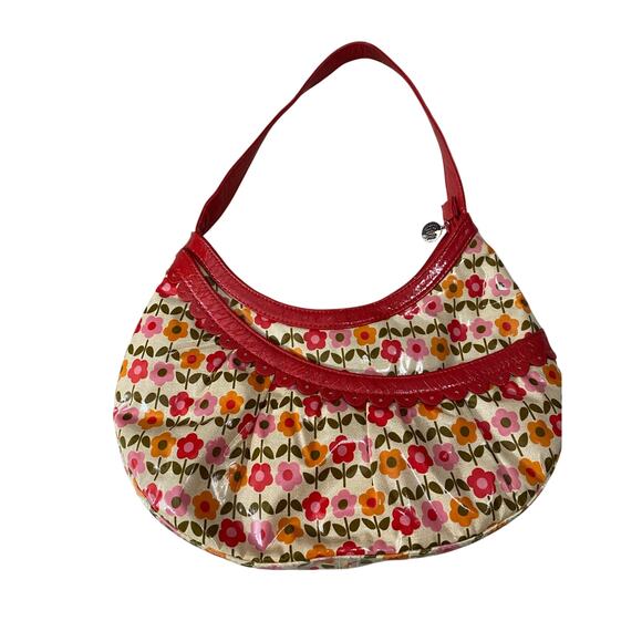 Vera Bradley Hobo Purse Frill Hotsy Totsy Collection Red Trim Waterproof RETIRED - Picture 1 of 15